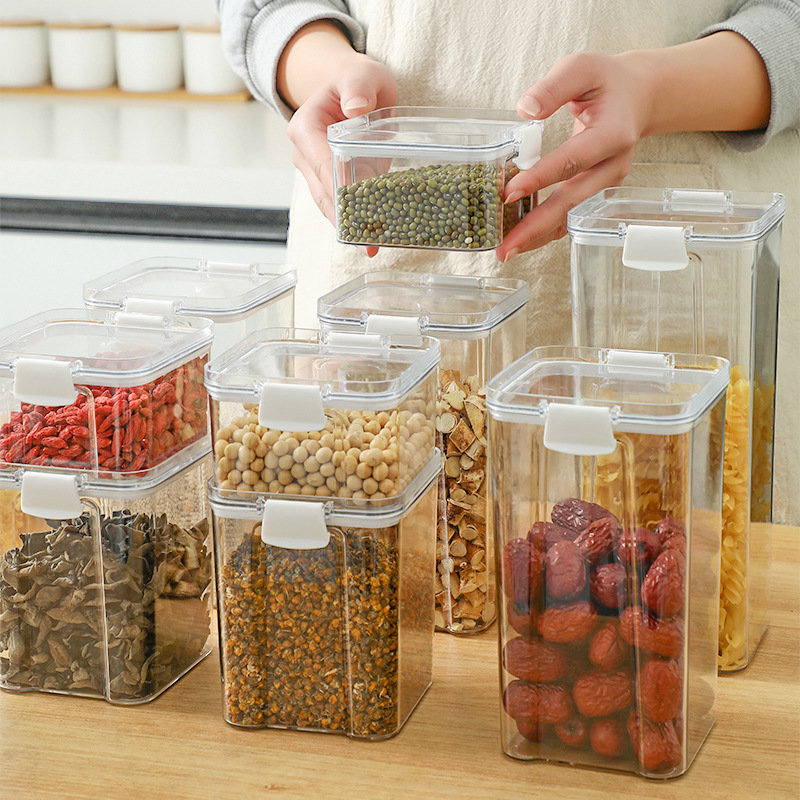 密封罐五谷杂粮厨房收纳零食干货茶叶储物罐食品级透明塑料罐盒子