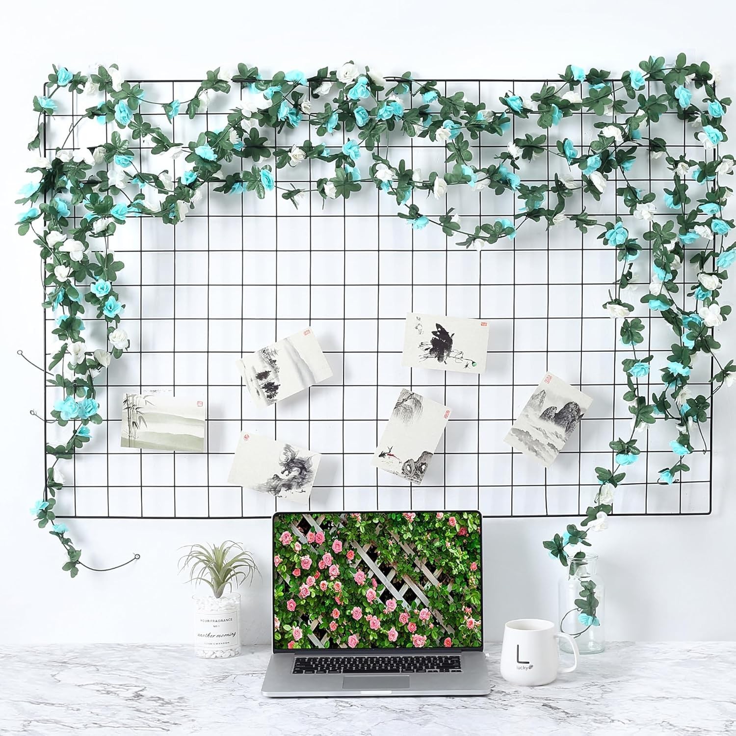 Wholesale of artificial rose vines for wedding decoration arches, air conditioning water pipes, winding and blocking vines, and artificial plant flower vines pic 25