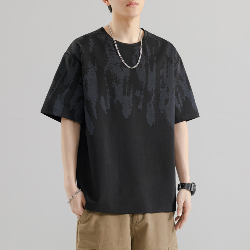 Short-sleeved T-shirt for men's summer, a new Japanese-style design printed base layer, a trendy, loose and versatile casual T-shirt Application Scenario