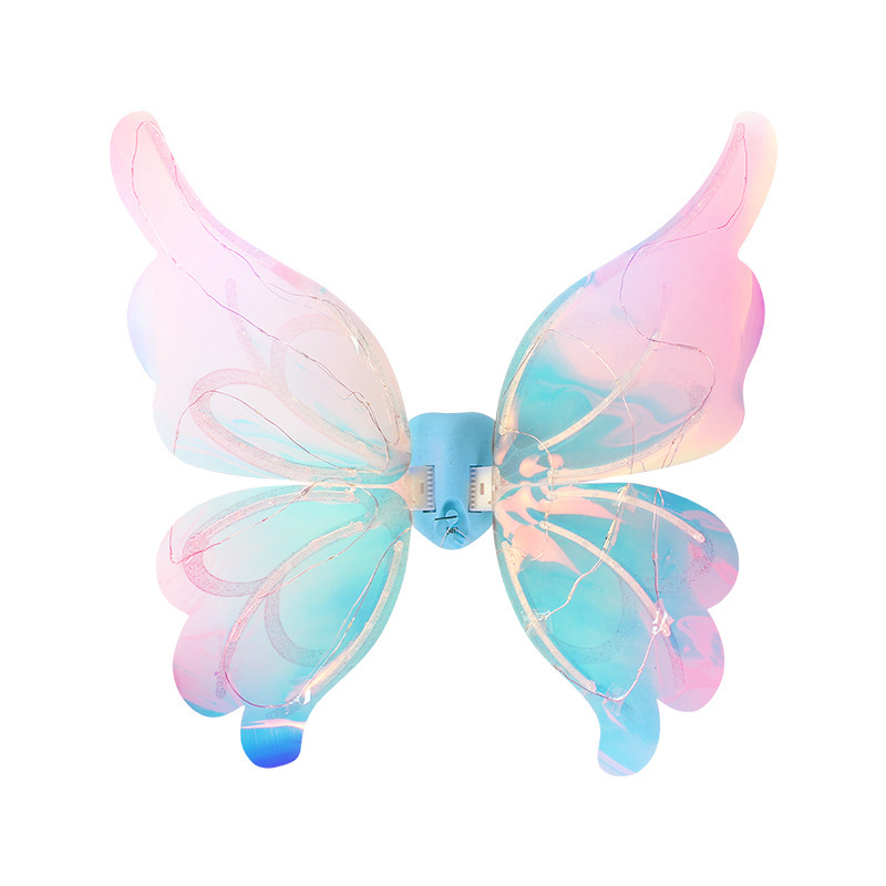 新款电动蝴蝶发光翅膀花仙子天使翅膀儿童户外玩具详情图5