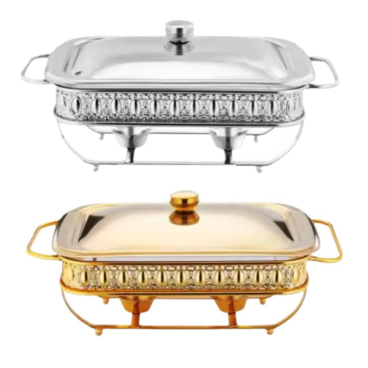 Cross Border Source Heat-Resistant Glass Dinner Stove Round With Cover Alcohol Heating Golden Buffet Pot Constant Temperature Buffy Stove Item Picture