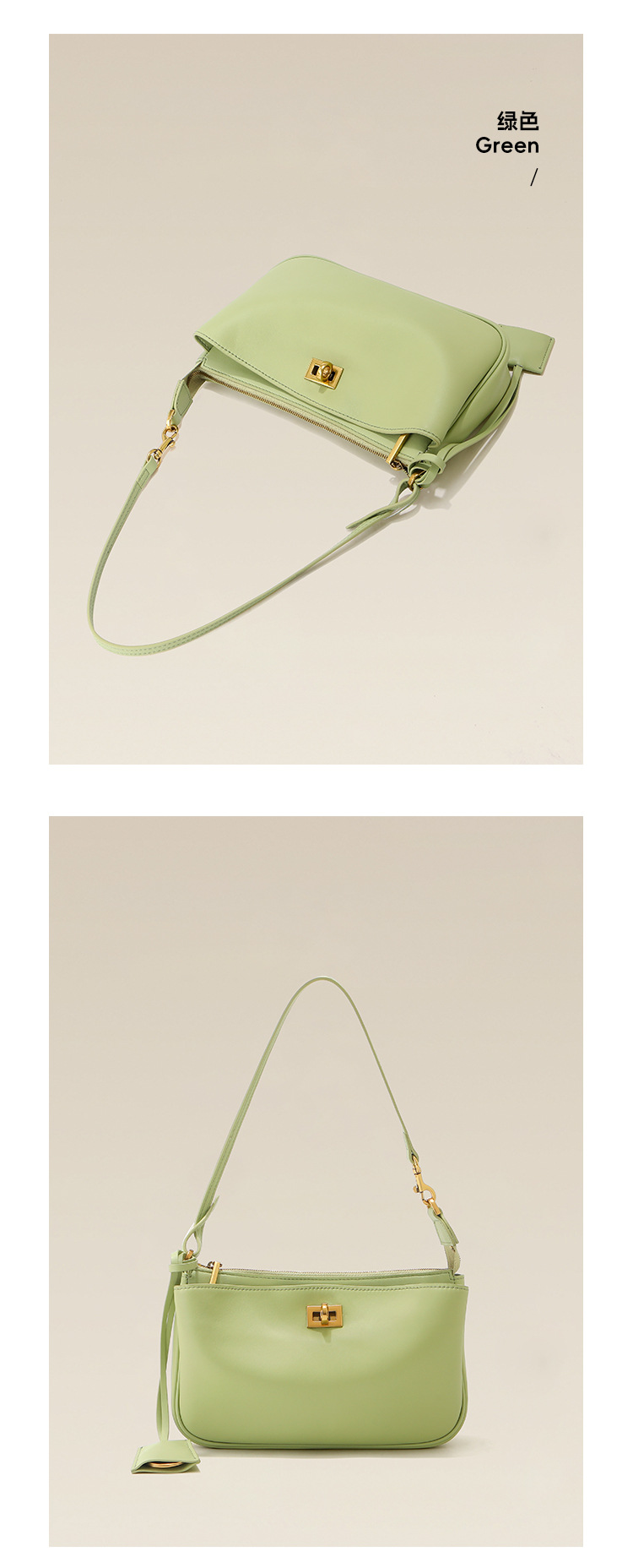 小众真皮麻将包女高级感手提包锁扣韩系拉链通勤大容量单肩斜挎包详情18