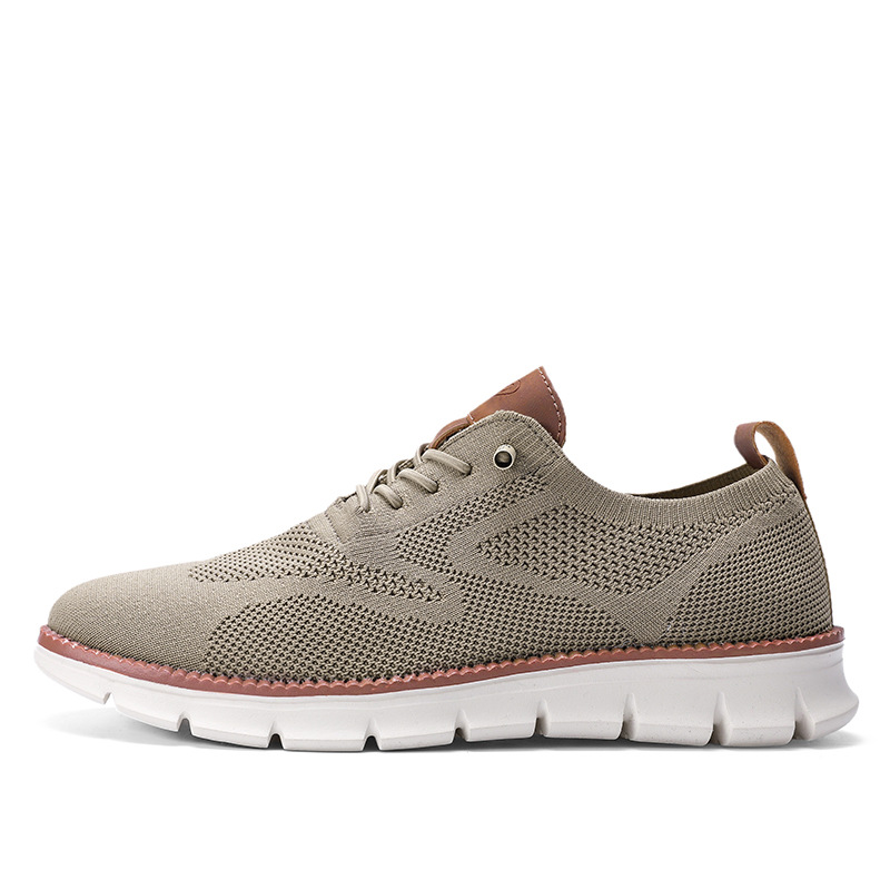 2023 British Style Men's Shoes Summer Breathable Sports Shoes Flying Mesh Shoes Men Cross-Border Large Size 48 Size Running Shoes Item Picture