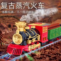 Cross Border new full splice track retro train Christmas scene can spray train electric track toys