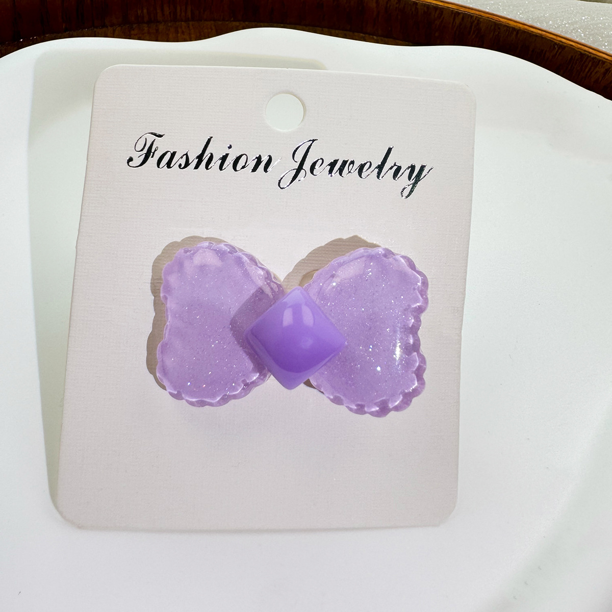 Dopamine Summer colorful ice-transparent bow square hair clips, fresh and sweet, girlish bangs side clips pic 9