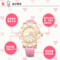 Foreign trade children's fashion watch belt diamond Kawaii students quartz watch cartoon cat waterproof watch