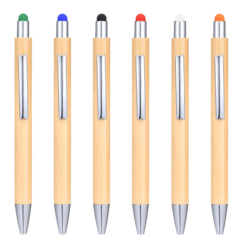 Stock Supply Capacitive Touch Bamboo Ballpoint Pen Student Exam Pen Business Office Signature Pen Celebration Gift Item Picture
