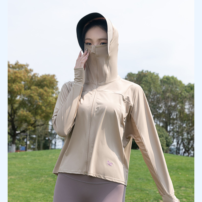 New summer ice silk sun-protective clothing for women, breathable raw yarn UV protection, large brim fashionable sun-protective cape coat