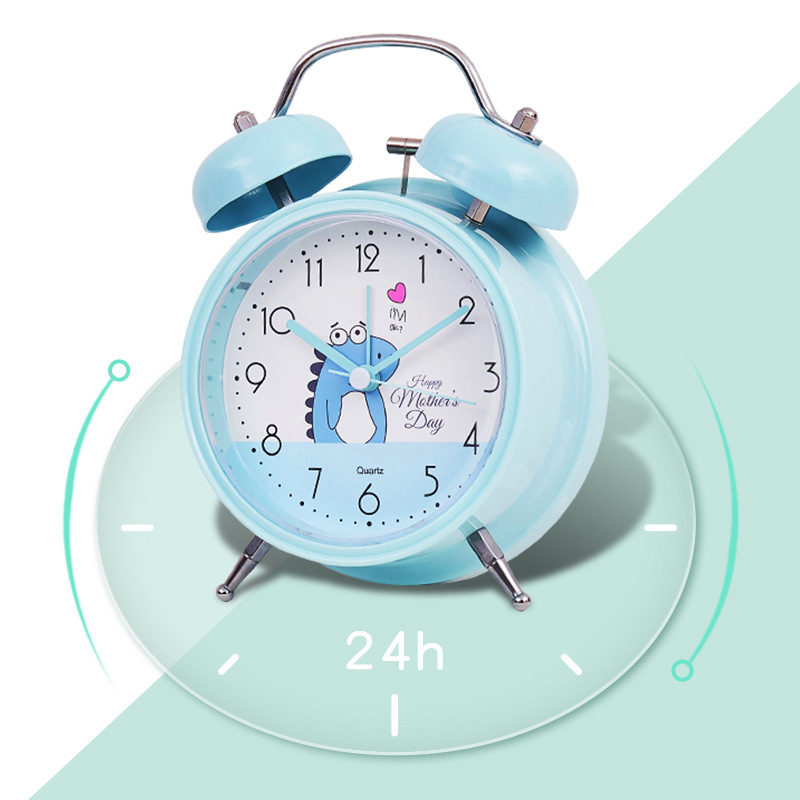 New Student Alarm Clock Cute Style Bell Bell Mute Bedside Clock With Light 4 