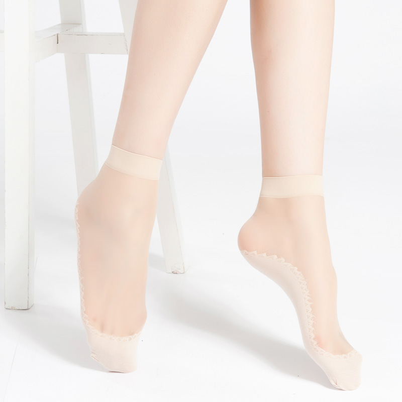 Cotton bottoming short stockings female spring and summer core-wrapped silk ultra-thin socks women's socks thin style breathable socks wholesale Item Picture