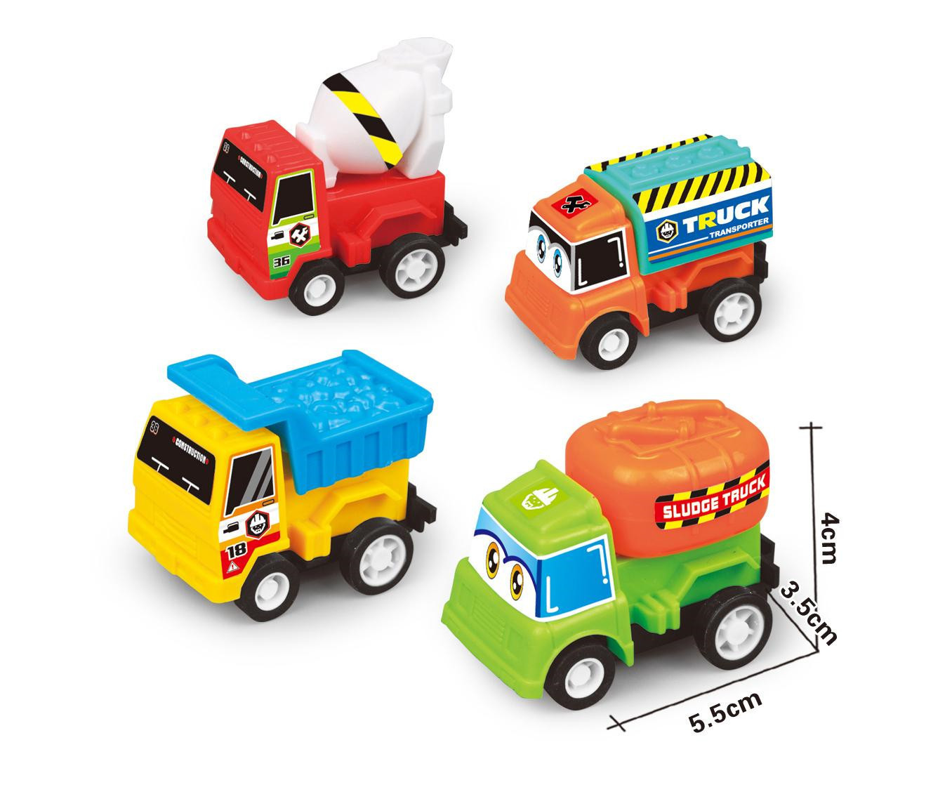 儿童回力工程车挖掘机批发赠品迷你小汽车1-3岁糖玩 扭蛋摆件玩具详情图2