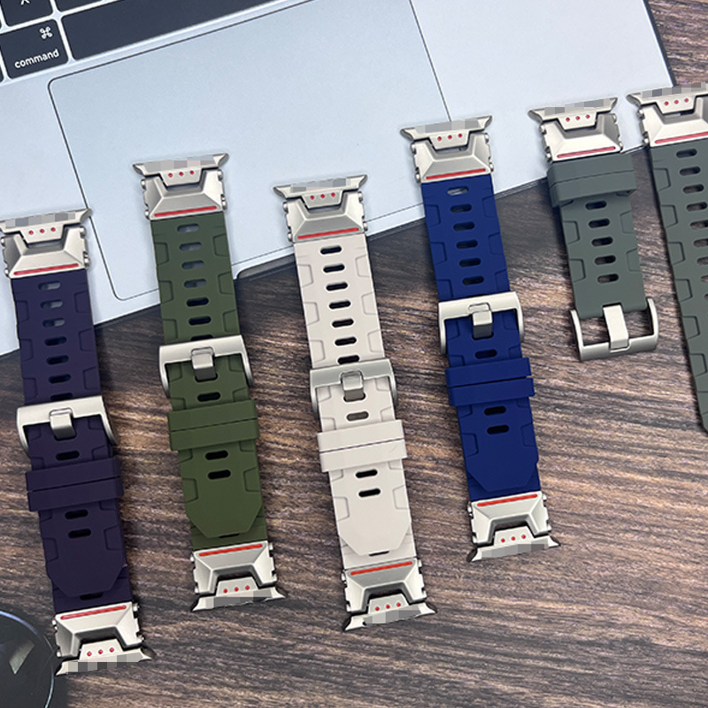 The mechanical Lewen Watch strap is suitable for Apple Watch Ultra 42-49mm silicone sports smartwatch strap details Picture