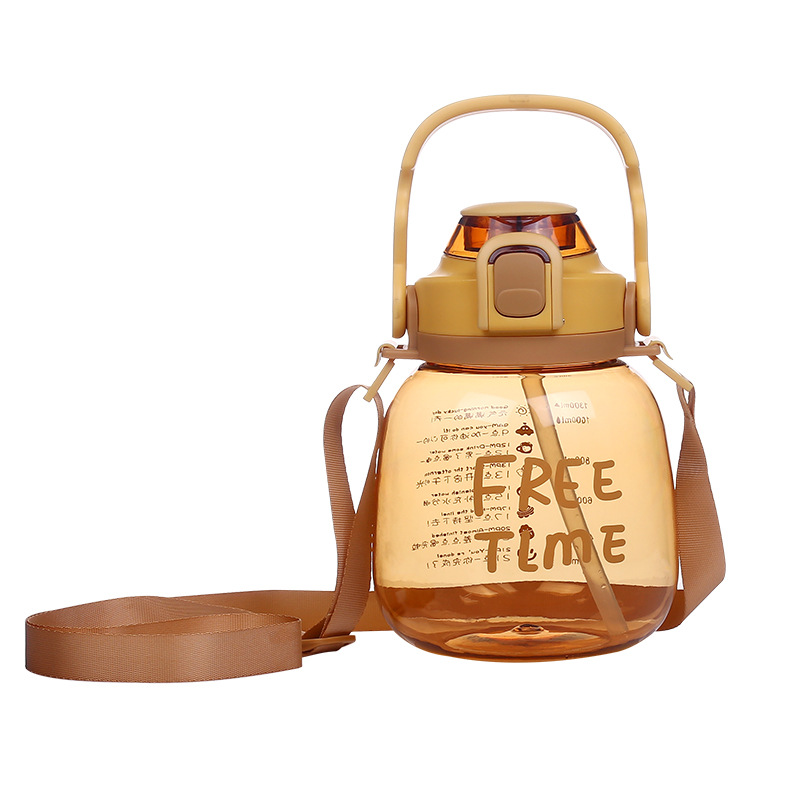 Wholesale of 2022 new popular large-capacity water cups, 1200ml large-belted plastic cups, trendy and fashionable sports water bottles Item Picture