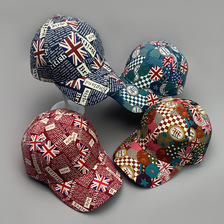 经典英国国旗涂鸦男女棒球帽棉质百搭时尚嘻哈字母透气太阳帽批发