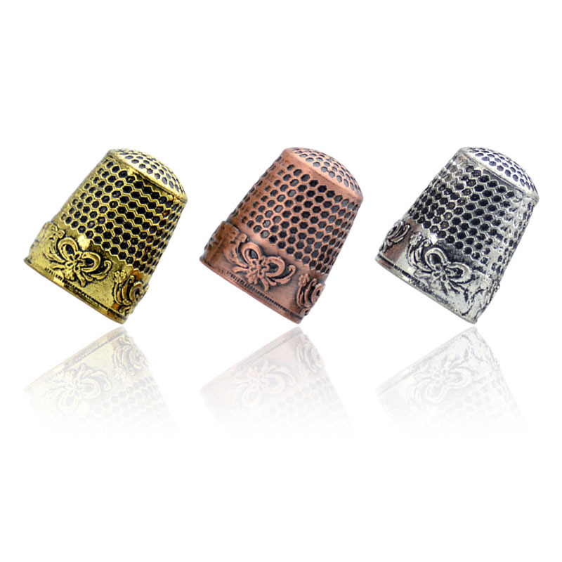 Tricolor Vintage thumb thickened finger set cross-stitch sewing cloth DIY accessories Vintage thimble finger thimble Item Picture