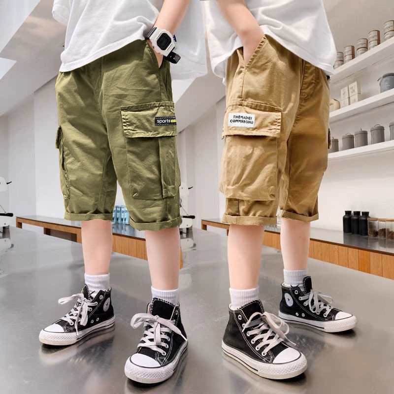 Wholesale of children's clothing and pants, boys' shorts, summer outerwear, workwear, casual sports, capri pants, mid-length pants, summer children's pants details Picture
