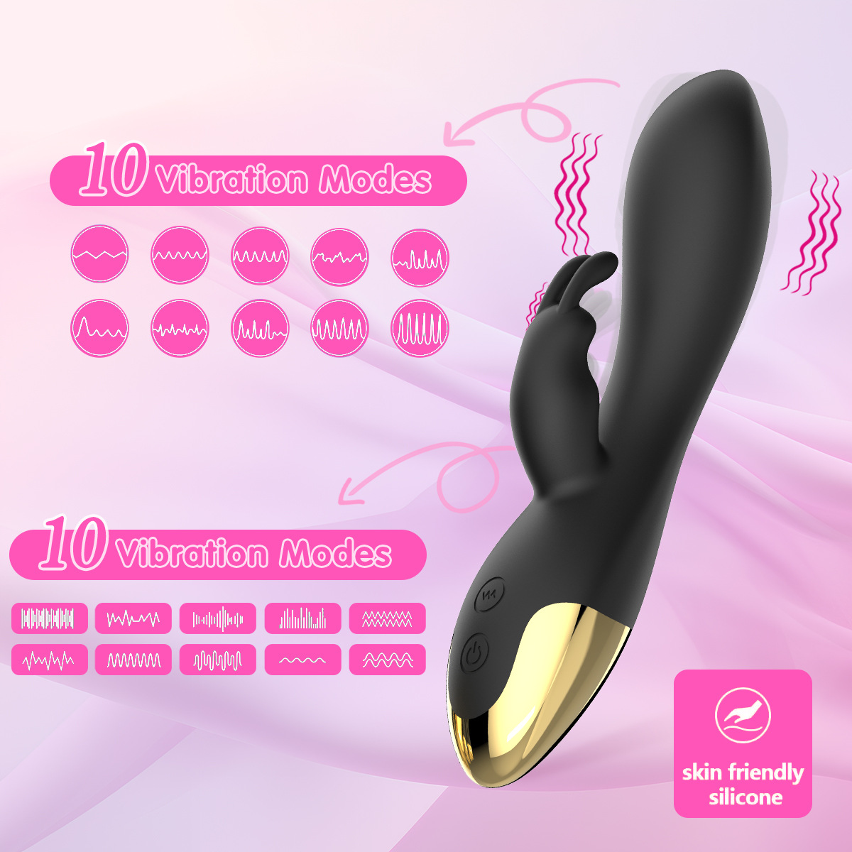 Female sex toy rabbit head double vibrating rod electric appliance sexual products Female masturbator in stock details Picture