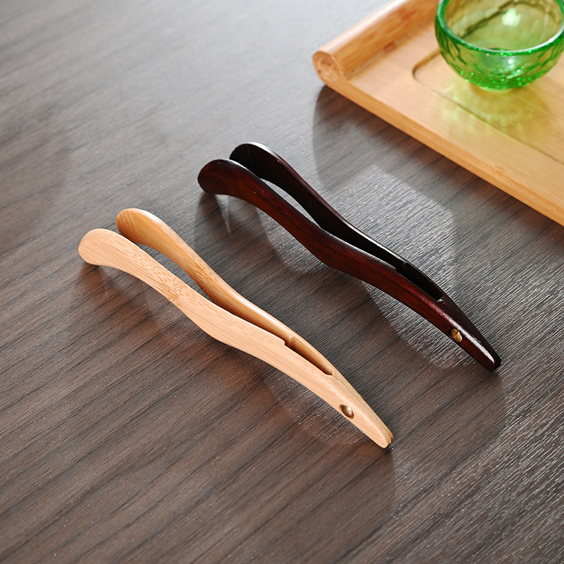 Tea holder Tea teacup tea clip Wooden tweezers household non-slip anti-scalding bamboo kung fu tea ceremony tea set accessories batch full figure