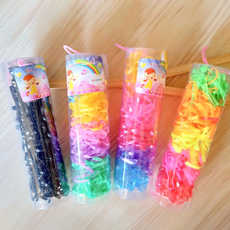 儿童皮筋 中桶装彩色皮筋一次性儿童皮筋发圈一元百货批发