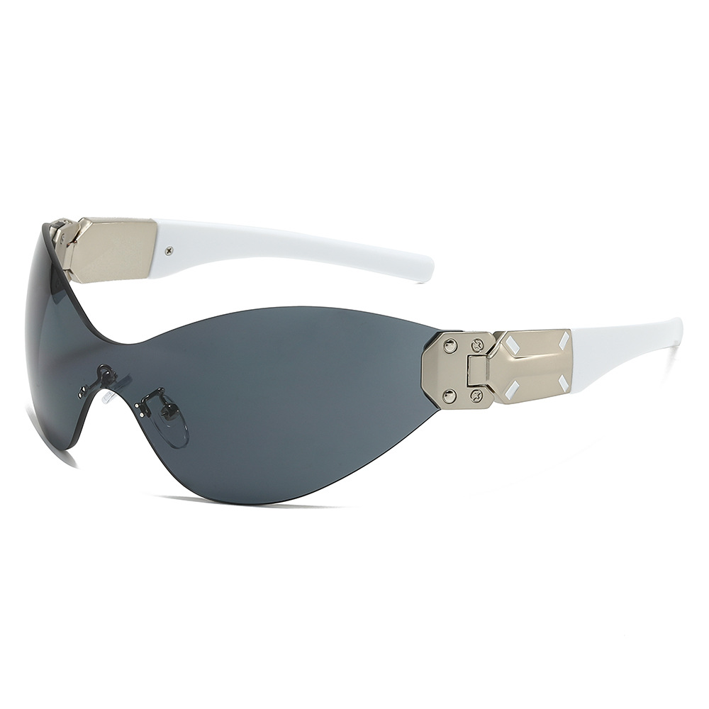 2024 Cross-border exclusive one-piece square sunglasses for women, modern and retro, with jumping temple shapes to decorate the sunglasses for women Item Picture