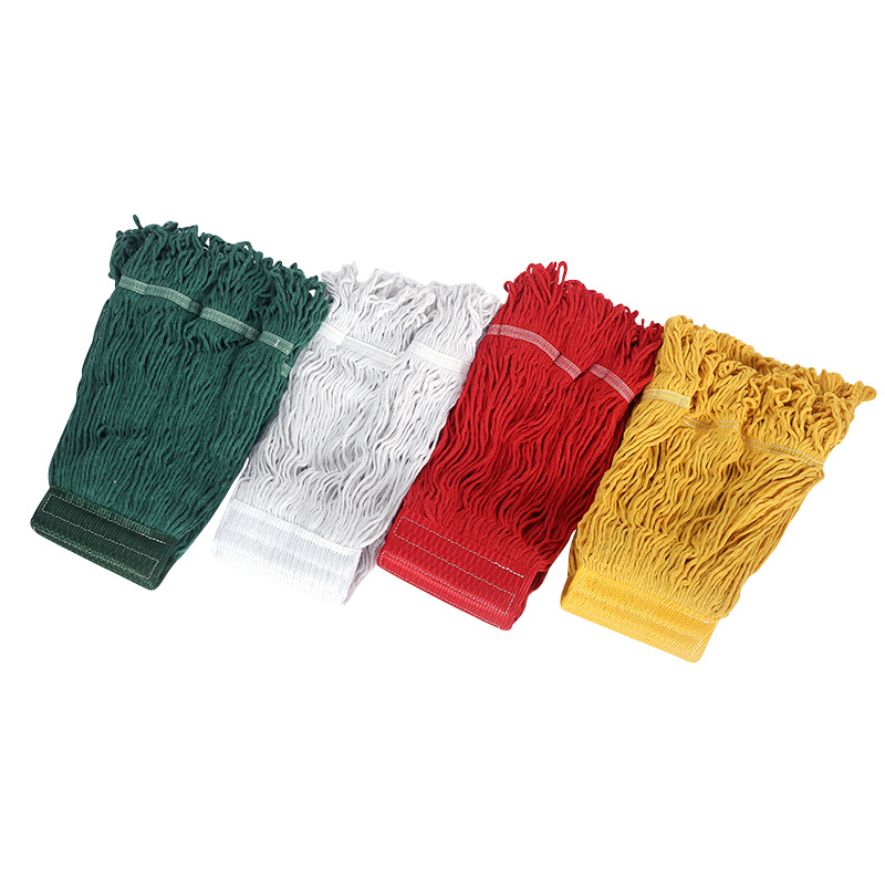 Five-Color Mop Head Hospital Hotel Property Cleaning Cleaning Supplies Cotton Yarn Absorbent Wax Household Cotton Thread Mop Head Item Picture