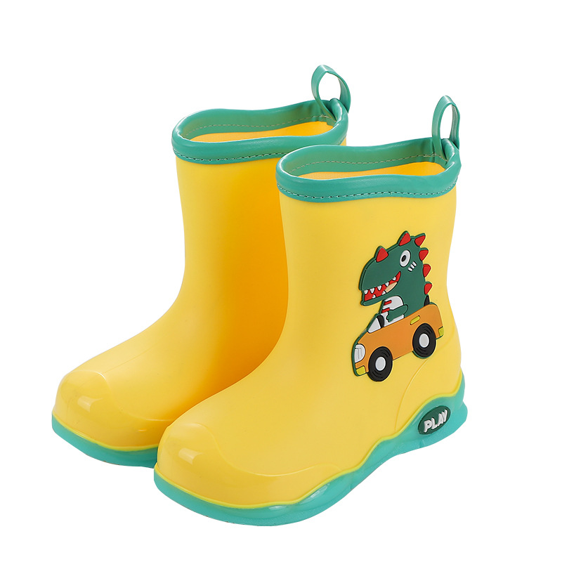 Children's rain boots, baby rain boots, new cute cartoon water shoes for kids, outdoor waterproof and anti-slip dinosaur boys' and girls' shoes Item Picture