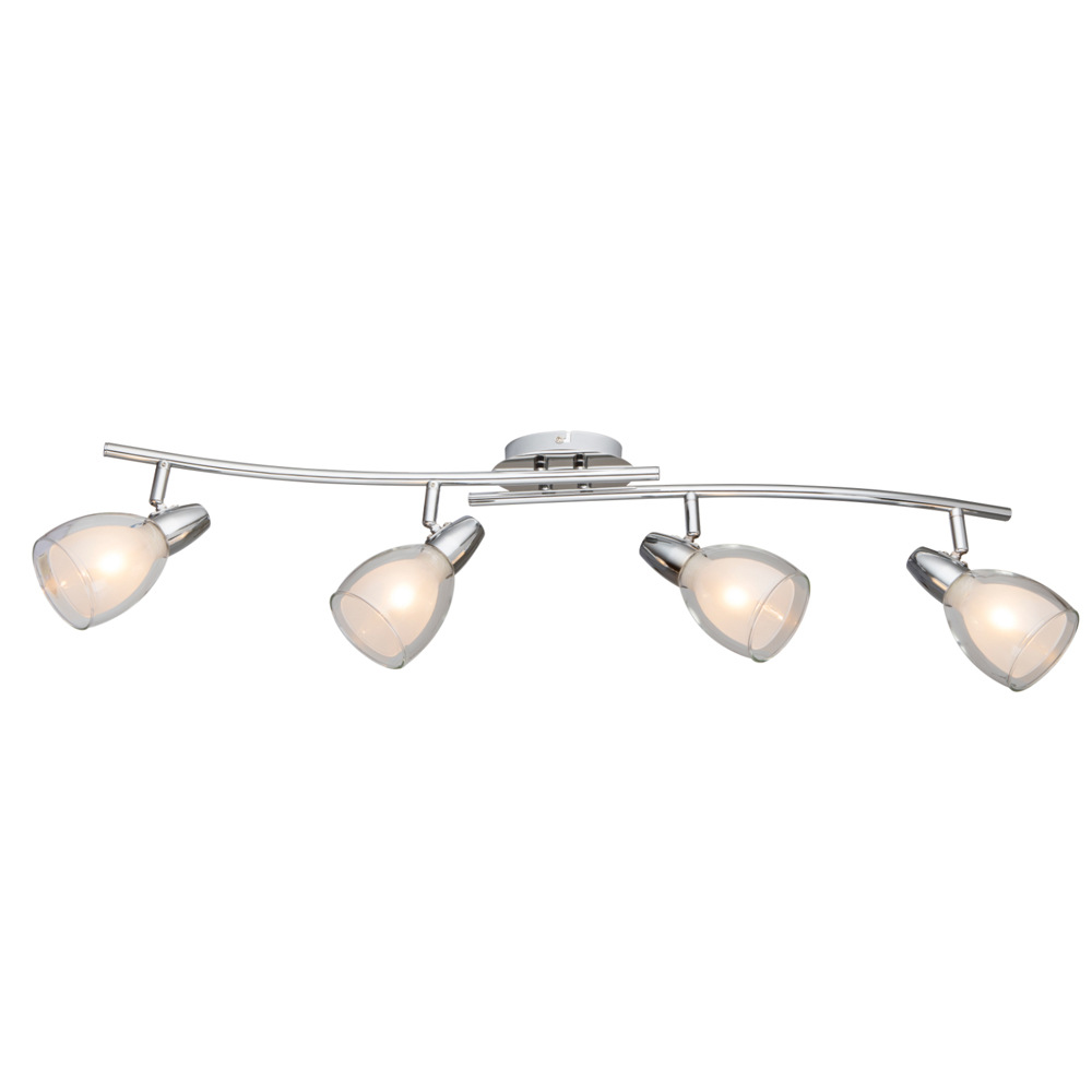 European standard 1-head spotlight, glass lampshade, GU10 lamp head, ceiling lamp, chrome stainless steel panel, hardware, living room ceiling Application Scenario