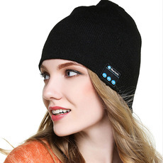 Bluetooth knitted hat for warm music headphones in autumn and winter details Picture