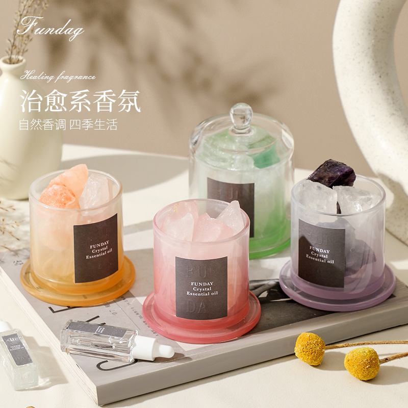 金钟罩香薰精油扩香石礼盒套装创意办公室摆件家用无火香薰水晶石