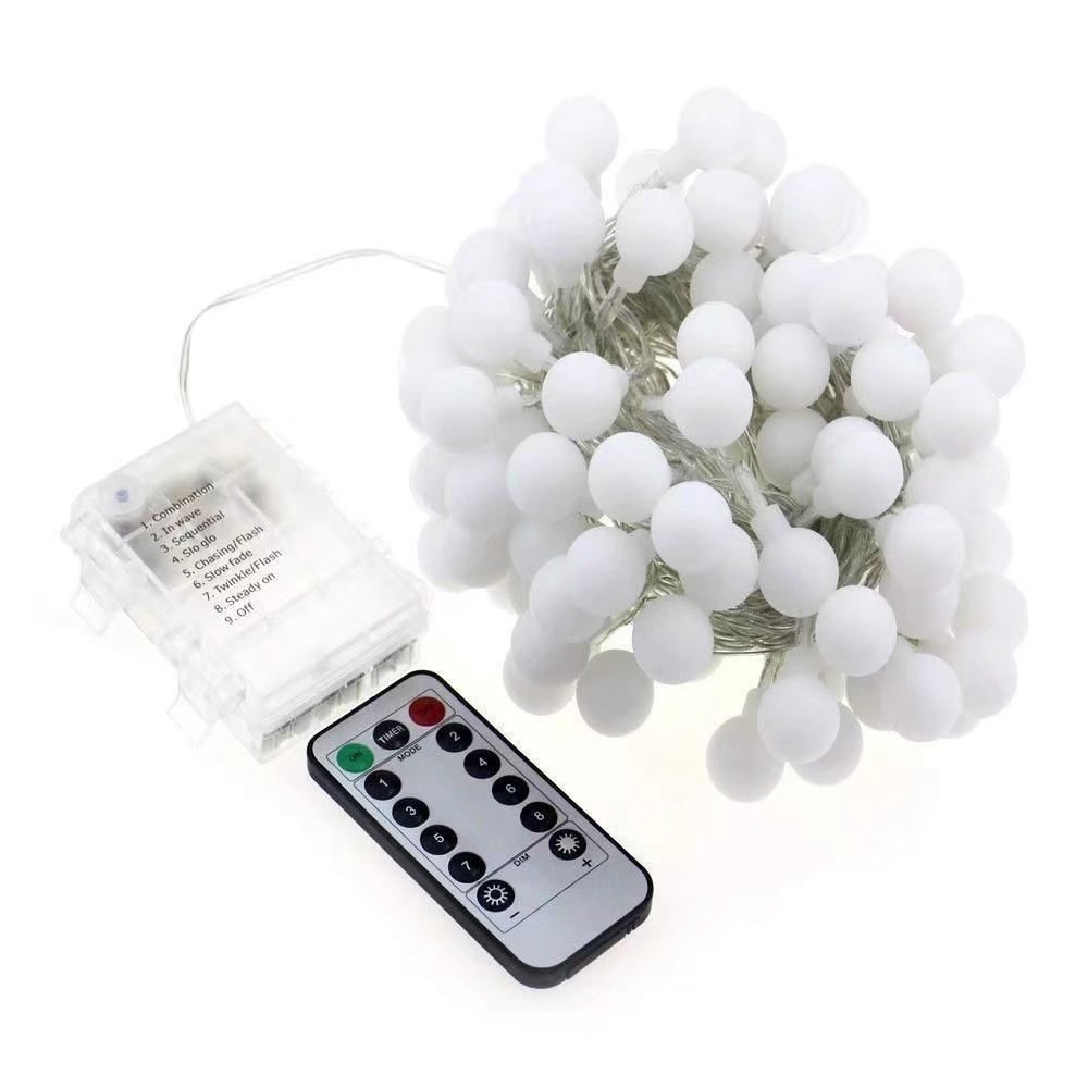 Best-selling new product: small white ball light string, LED color light, outdoor decoration, battery box, usb ball, frosted ball decorative light Item Picture