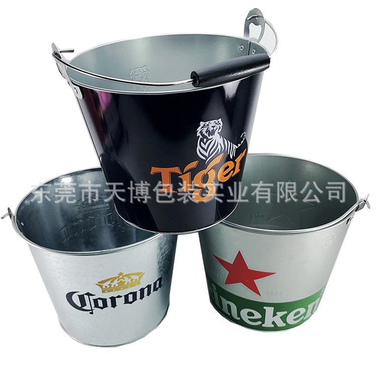 Mass-produce 5L, 8L and 10L ice buckets, bar wine buckets, chilled beer ice buckets, portable hand-held galvanized metal buckets Specification image