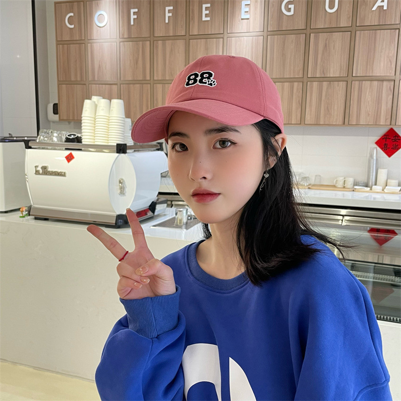 Couple baseball caps for men and women, new Korean style versatile baseball caps for spring and autumn, soft top letter sun hats