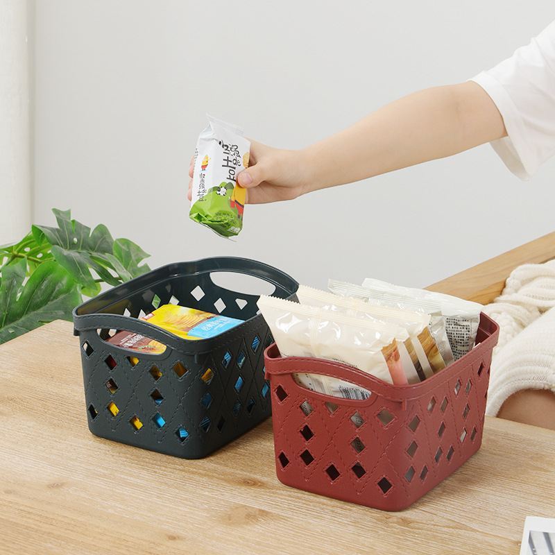 Zhenrong Square Storage Basket Plastic Pp Hollow Debris Basket Factory Parts Small Objects Finishing Storage Basket Wholesale details Picture