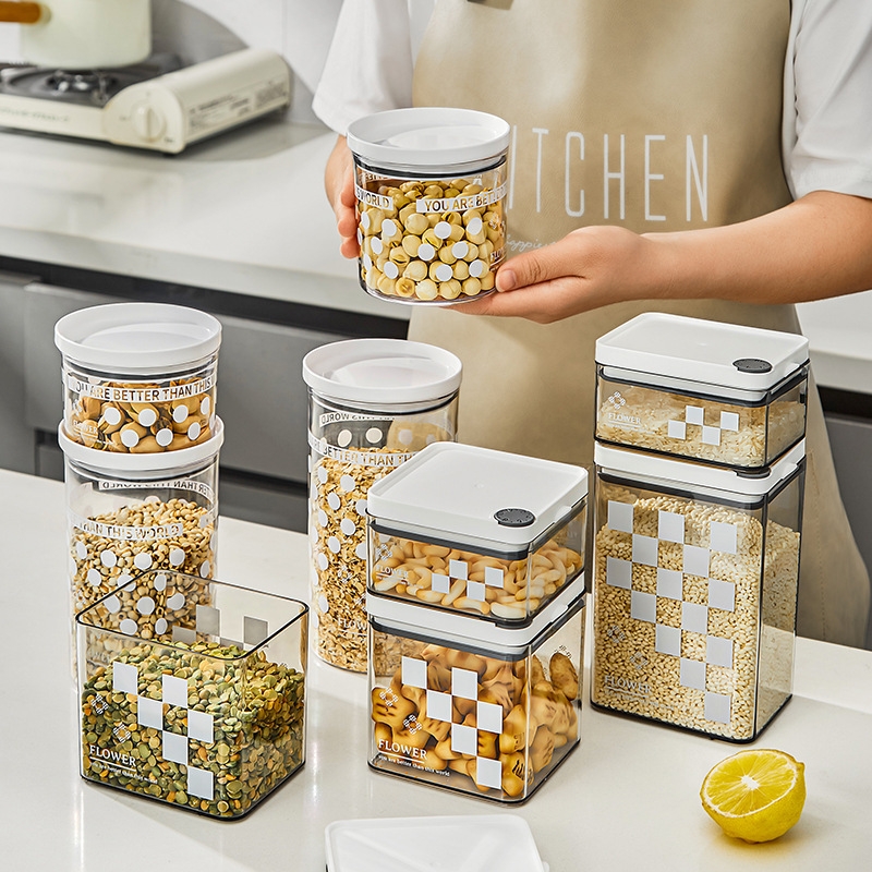 G70 Multi-functional grain storage box, Japanese-style transparent storage jar, refrigerator preservation box, grain storage jar, moisture-proof sealed jar details Picture