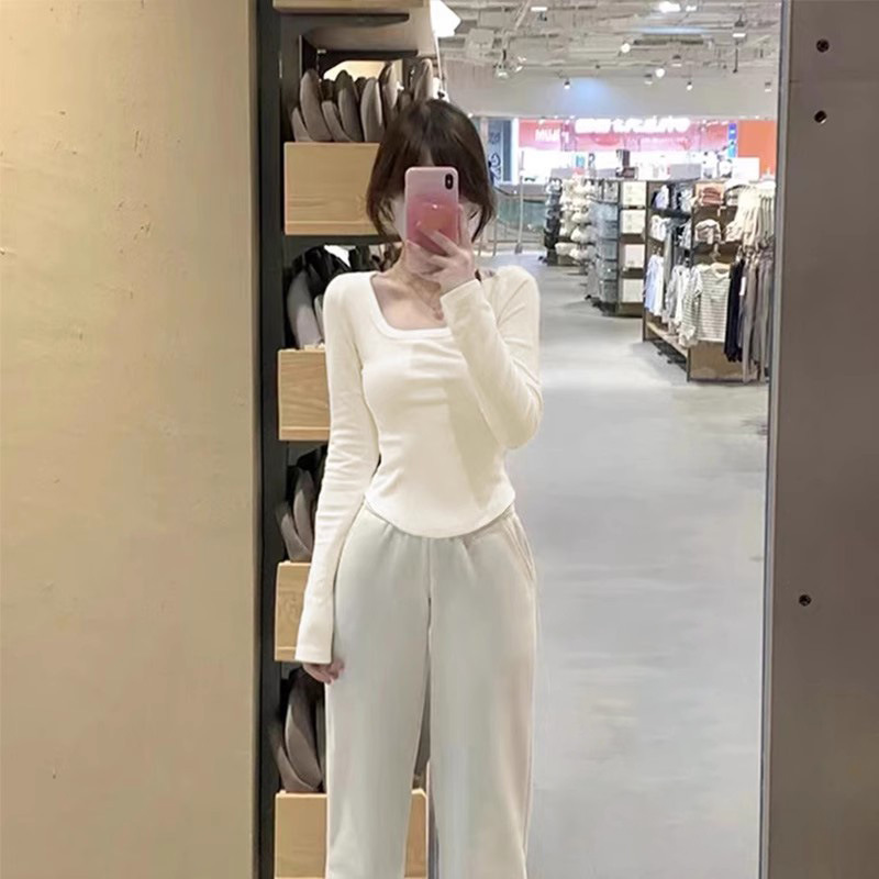 300克德绒蓄热保暖打底衫女U领打底衫秋冬打底衫可外穿婴肤级长袖