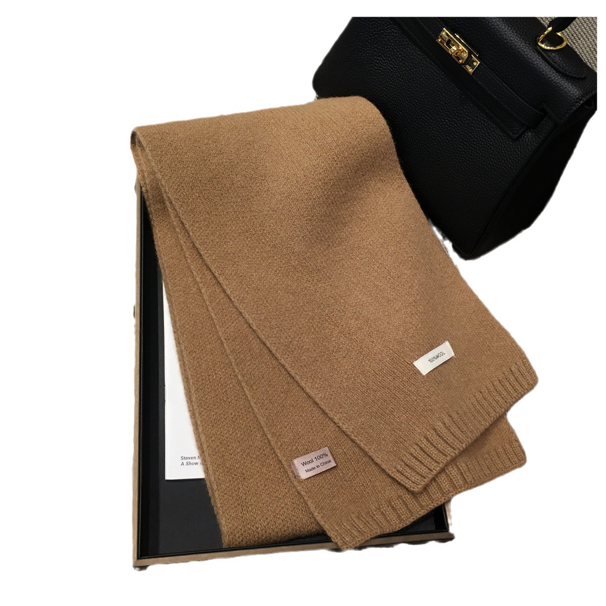140G 100%Wool Australian Pure Wool Scarf In Winter With A Solid Color Shawl For Students And Couples Item Picture