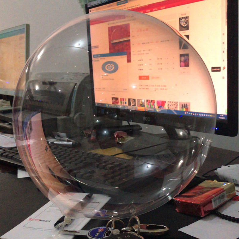 网红波波球  求婚表白地推发光的 透明波波气球 球中球气球纰发图
