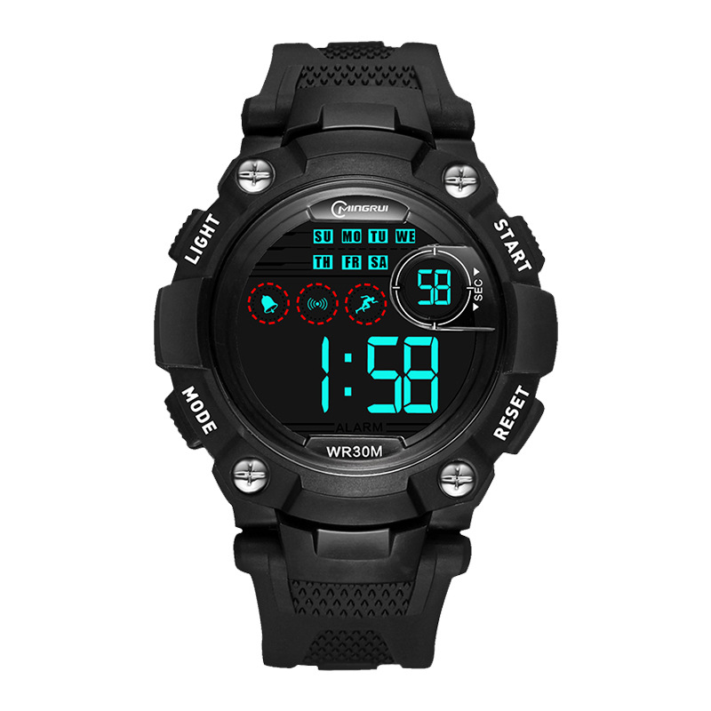 Genuine Mingrui student trend casual sports electronic watch, luminous waterproof watch for men, customizable with logo and label modification Item Picture