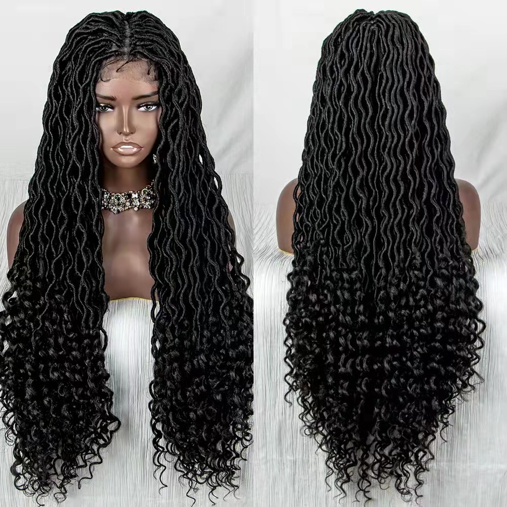 辫子头套  34inch Synthetic Dreadlock Lace Front Braid Wig