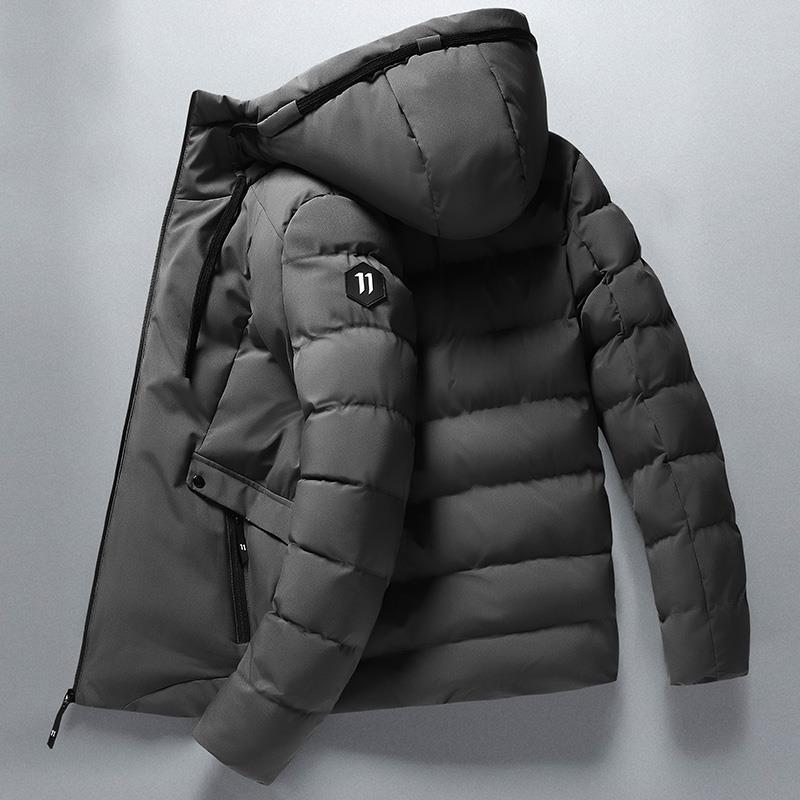 Cotton coat men autumn and winter with cashmere and thick coat men Korean version of the trend of new cotton coat winter jacket hooded cotton coat