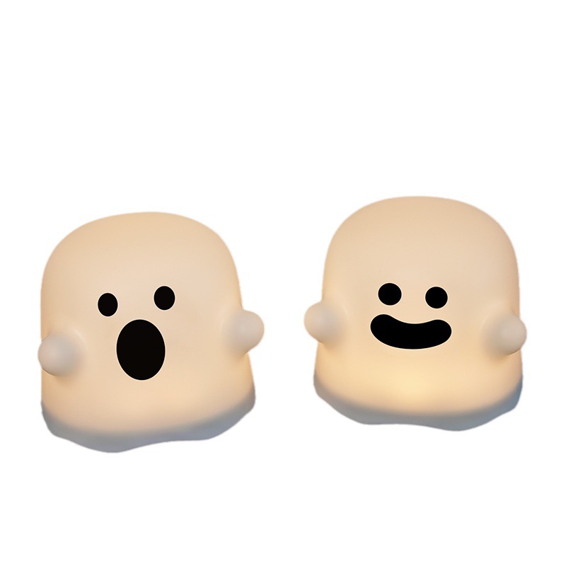 Creative Boo Ghost Nightlight Usb Charging Pat Timing Cute Simple Atmosphere Gift Bedside Companion Sleeping Lamp Item Picture