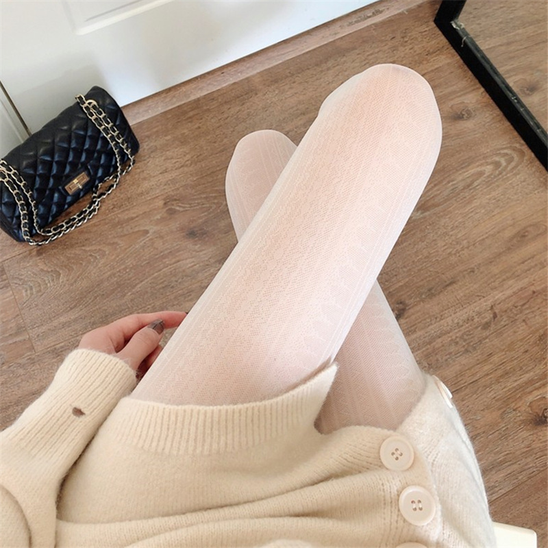 Japanese Milk White Pantyhose Women's Thin White Pantyhose Lolita Lace Pantyhose Anti-Hook Silk Sexy Black Silk details Picture