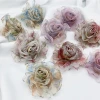 Flower accessories, organza rose, handmade fabric, flower diy accessories, headwear, flower shoes, hats, clothing accessories details Picture