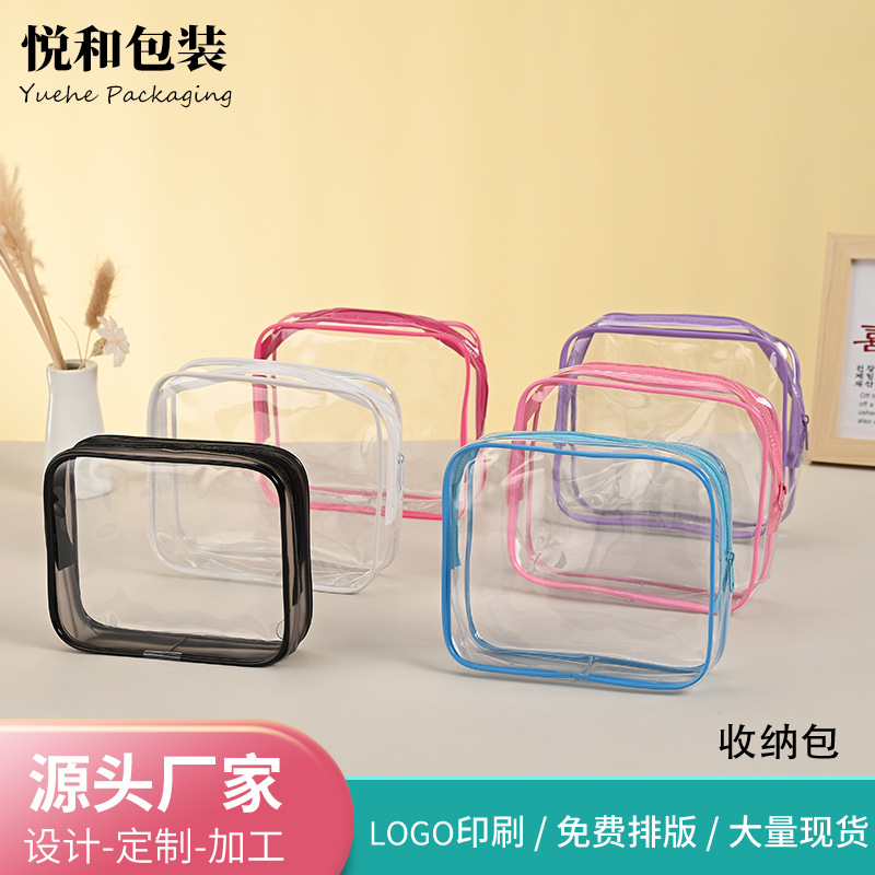 Transparent Makeup Bag Packaging Bottle Multi-Color Bag Portable Travel Toiletry Bag Pvc Large Capacity Storage Bag Manufacturers Wholesale
