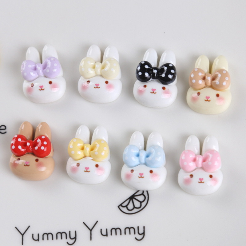 Cute cartoon bow tie, rabbit, five-petal flower, resin accessories, diy phone case, crocs, hair fasteners, decorative materials