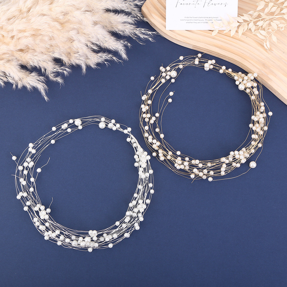 New Senxi Star Garland Hair Accessories Simple Temperament Pearl Hair Headpiece Small Fresh Wedding Headband Accessories