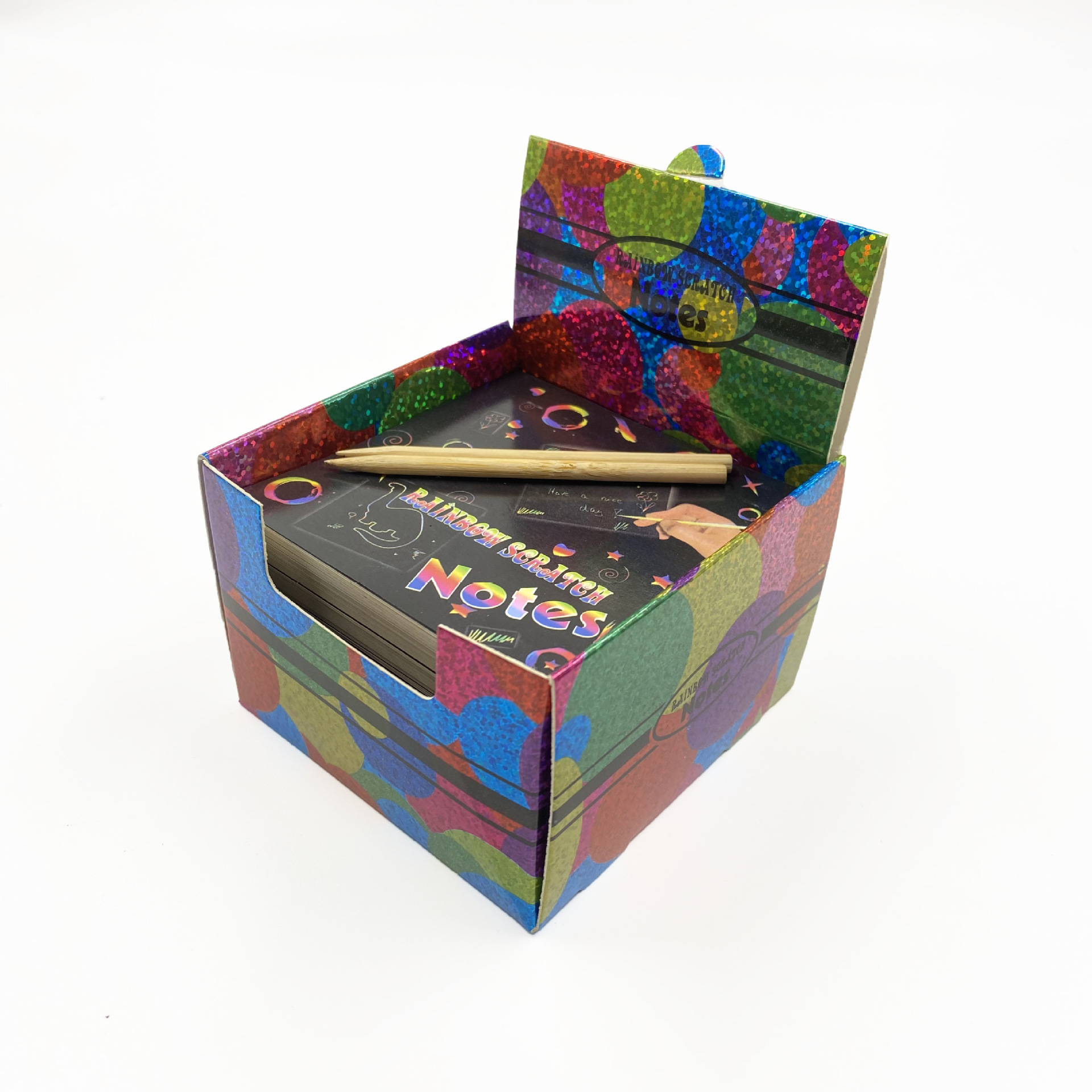 Sample bulk Amazon new scratch paper sticky Note cross-border supply set, colorful laser scratch paper sticky note Item Picture