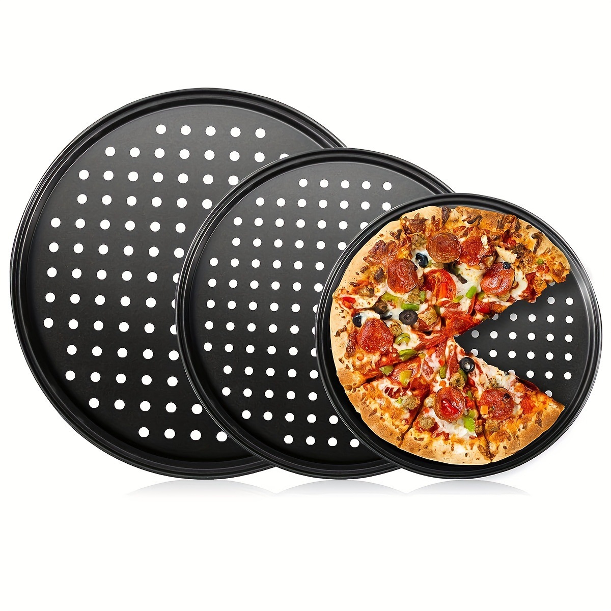 Aluminum alloy pizza baking mesh with holes, cooling mesh, perforated gasket, multi-functional baking tray cover mesh for baking ovens Item Picture