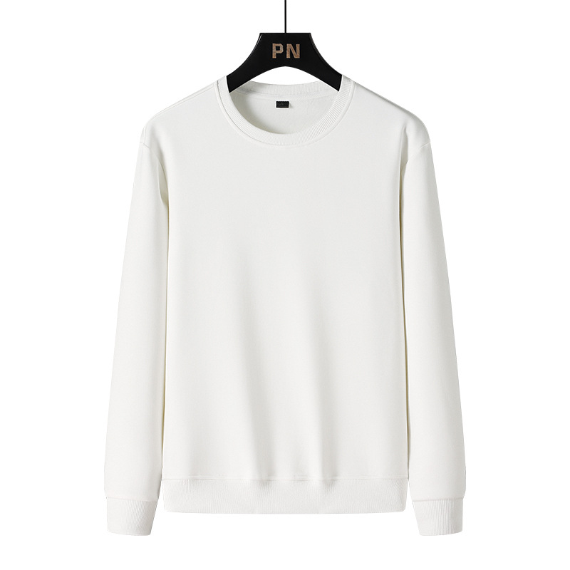 Manufacturer 2022 Men's hoodie, pure cotton round-neck pullover, autumn 95 cotton fleece hoodie, solid color base layer, long-sleeved men Item Picture