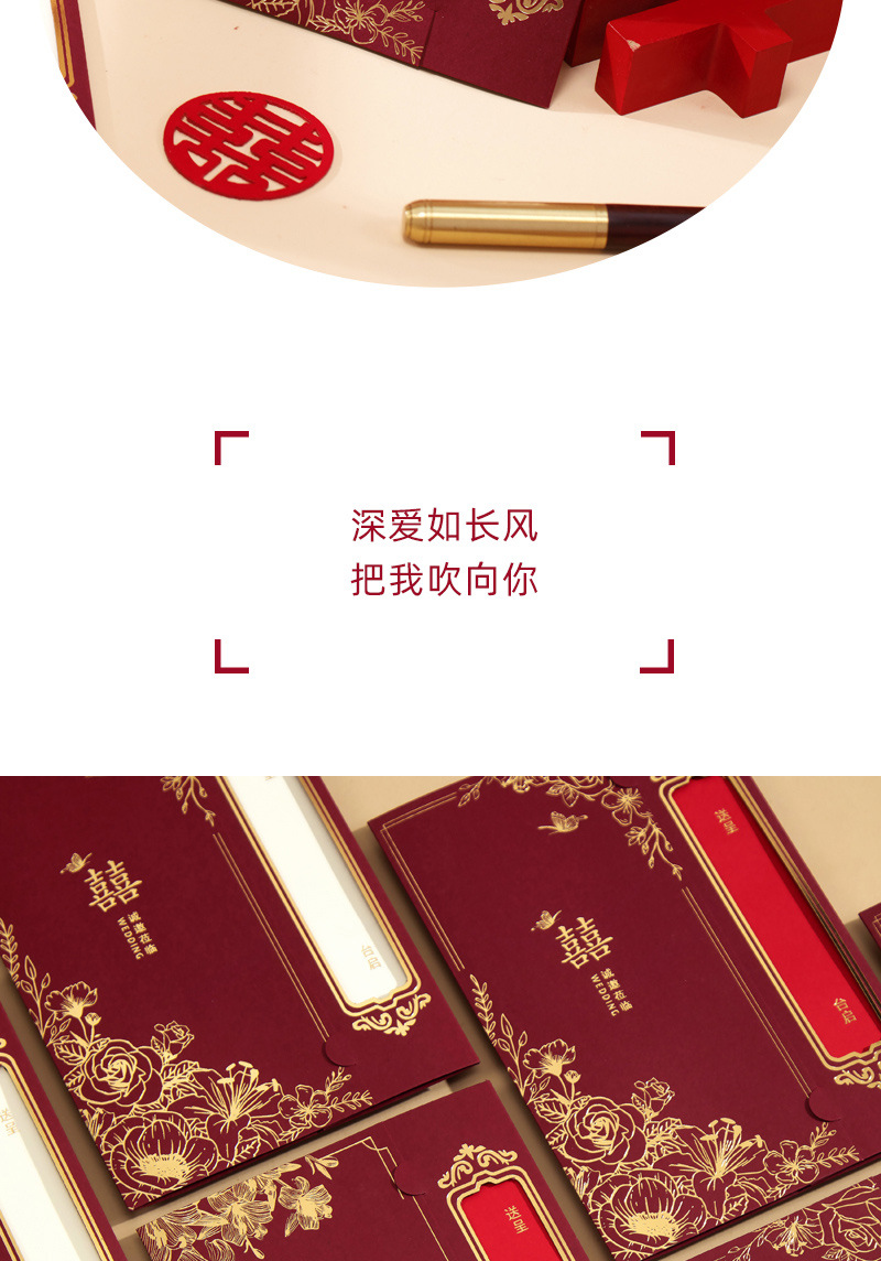 2025 New Chinese-style wedding invitations, hollowed-out wedding invitations, high-end creative wedding banquet invitations, printed wedding invitations pic 6
